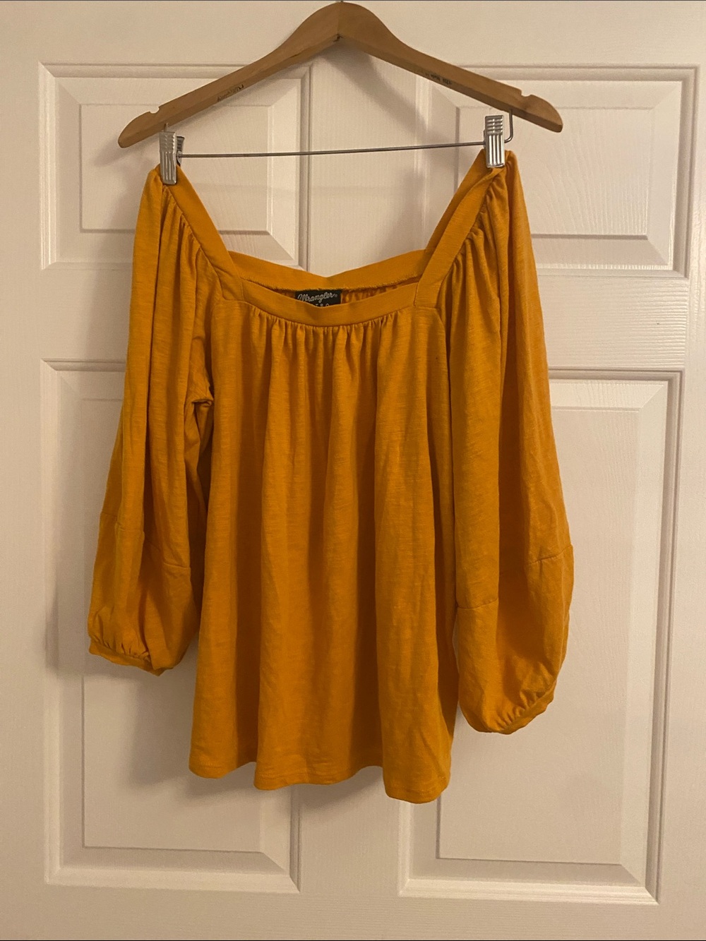 Wrangler Off-Shoulder Tunic in Mustard Yellow